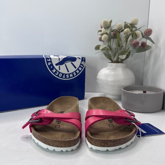 Birkenstock Almere II Burko Flor Sandals Graceful Raspberry Women's 5/EU 36 NWB - Picture 3 of 10